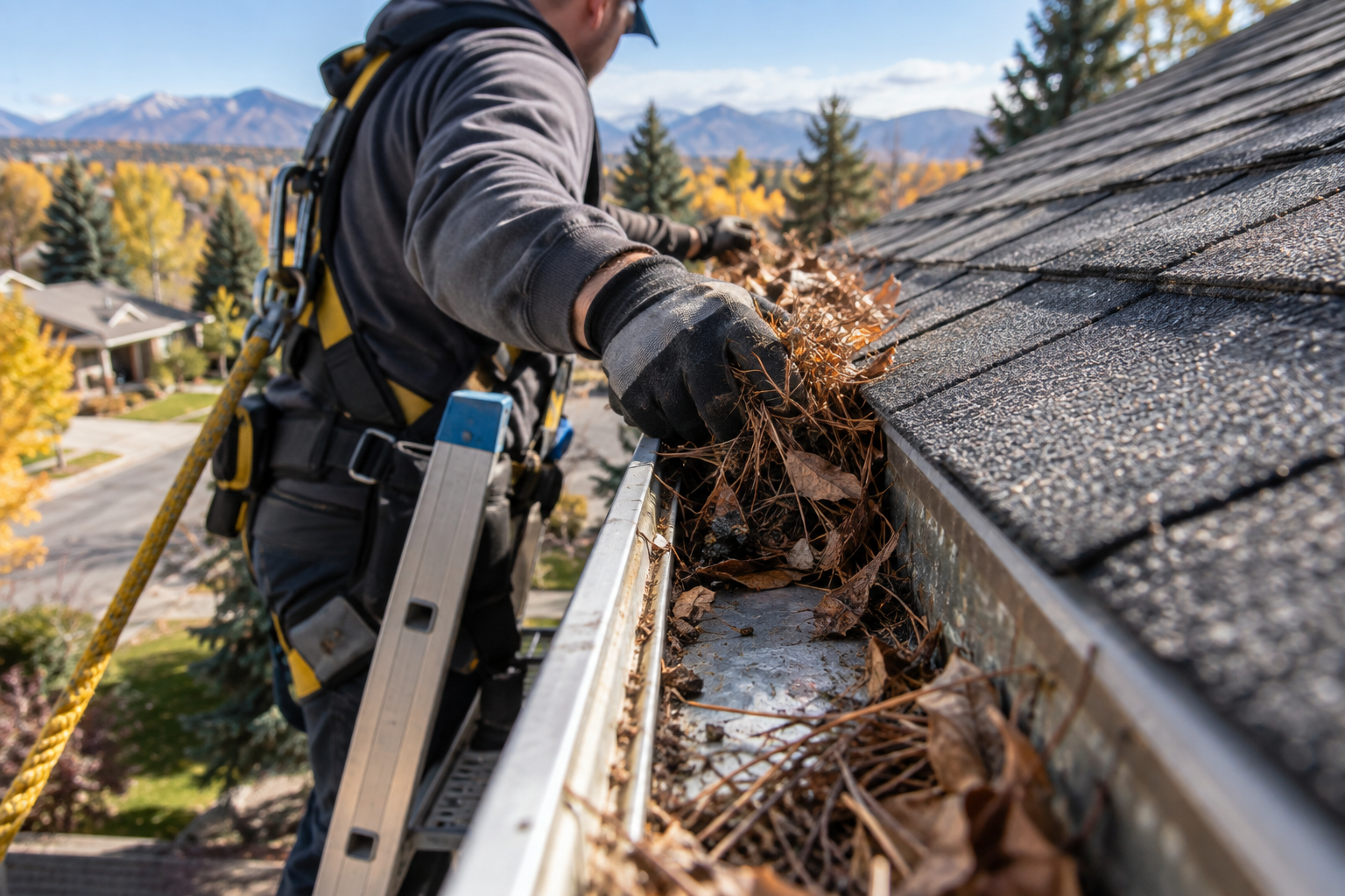 cleaning gutter